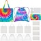12 Pcs Cotton Bags Set for Tie Dye Kit 3 Style Cotton Tote Drawstring Makeup Bags Items for DIY Large Groups Tie Dying (Small)